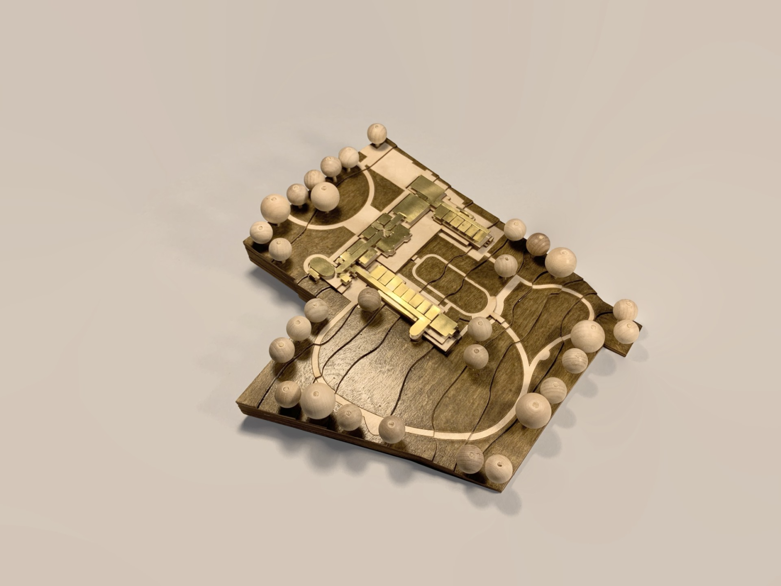 Diagramatic Model ‘A Monastery in the City’, Harborne, Birmingham - Manresa House; 1:500 site model, 2021