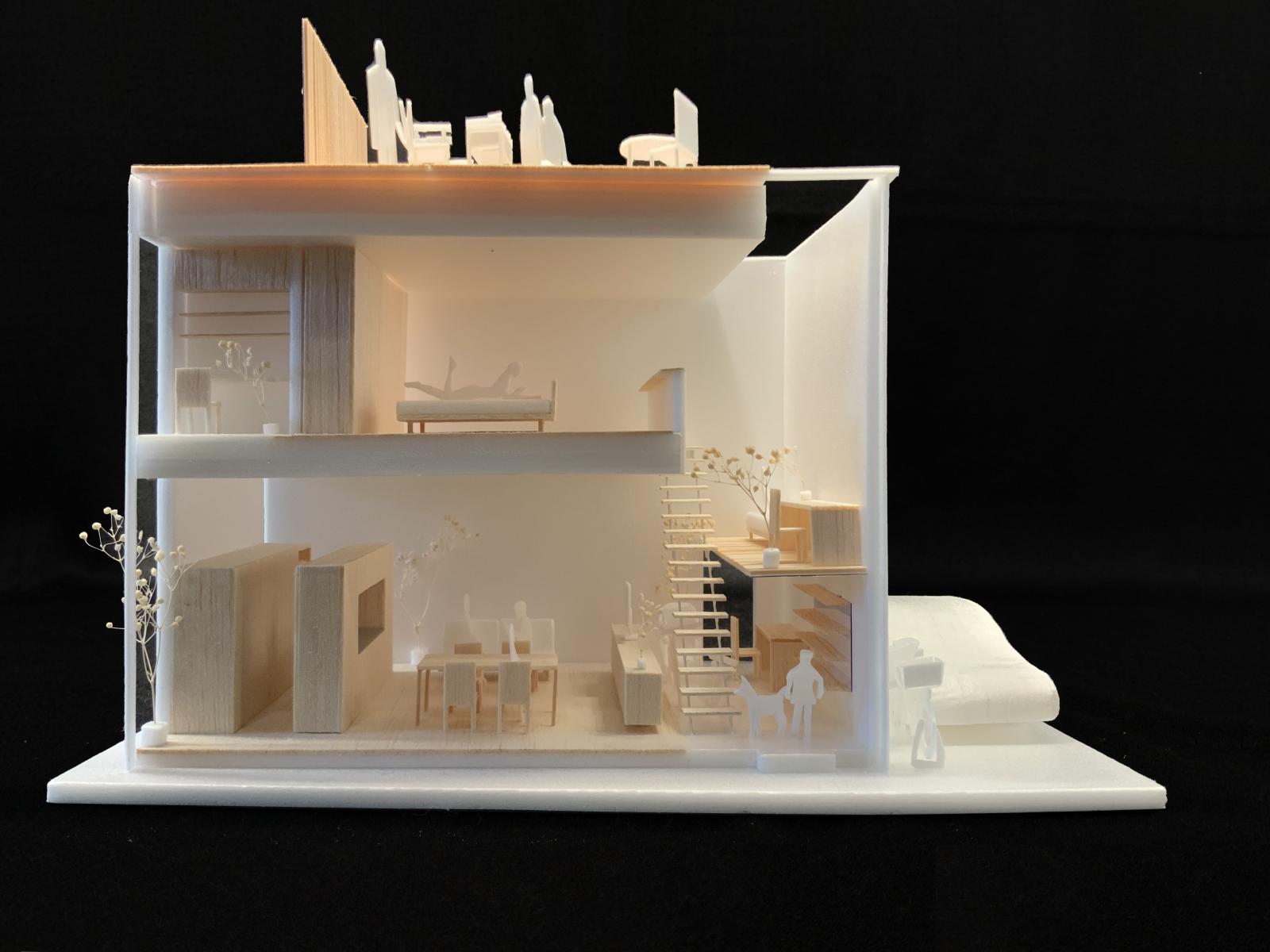 Skywell house 1.50 section model SHIP Architects  (1)