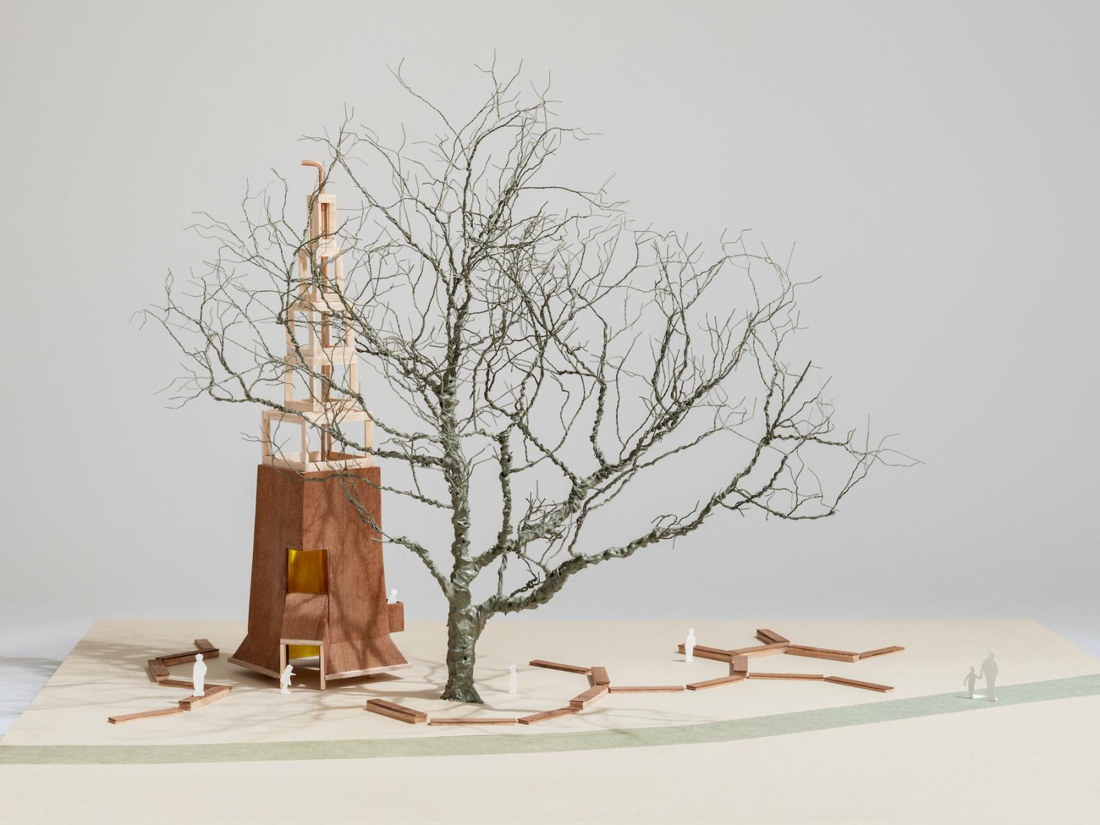 1.50 Treehouse
Acrylic painted metal wire, solid teak sheet, mountboard, paint