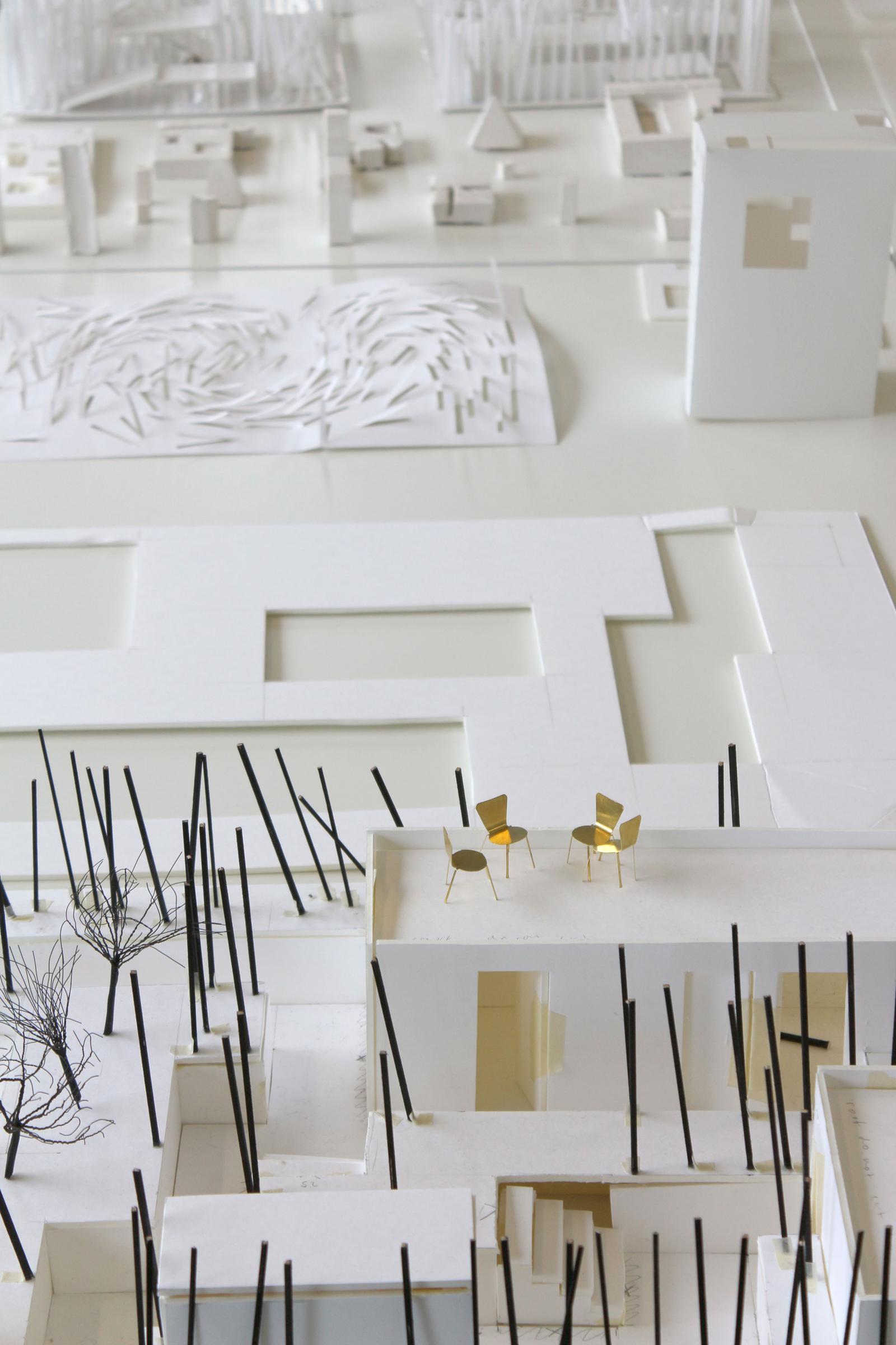 'House Through The Trees', foamboard, timber + paper