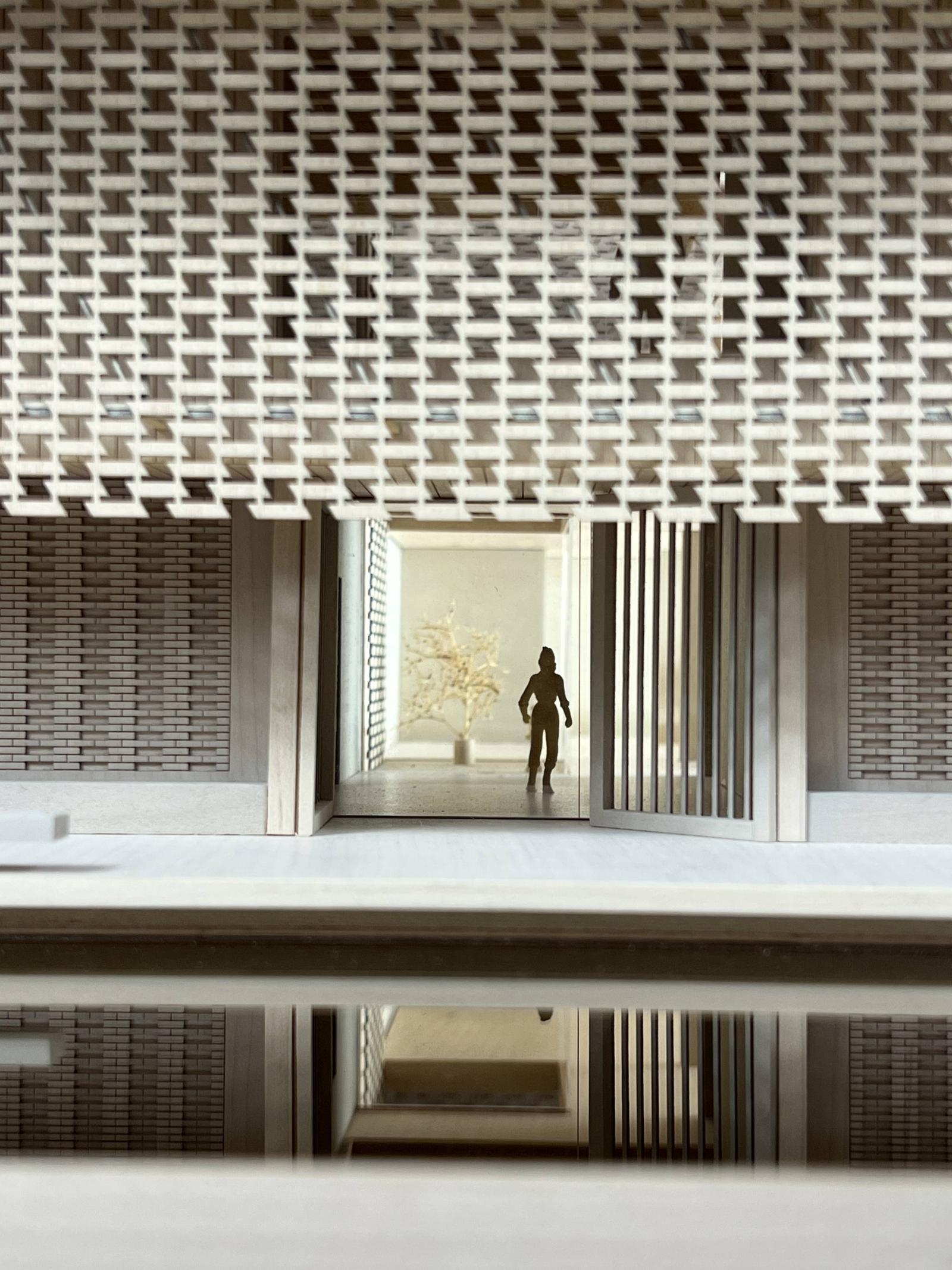 Veneer and timber Beijing Embassy study model