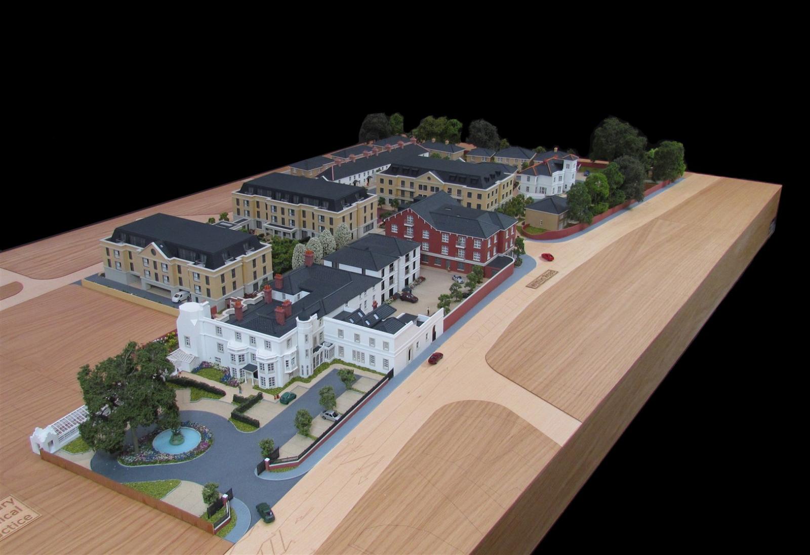 1:150 scale marketing model of the Old Manor development, built for Quantum Group.