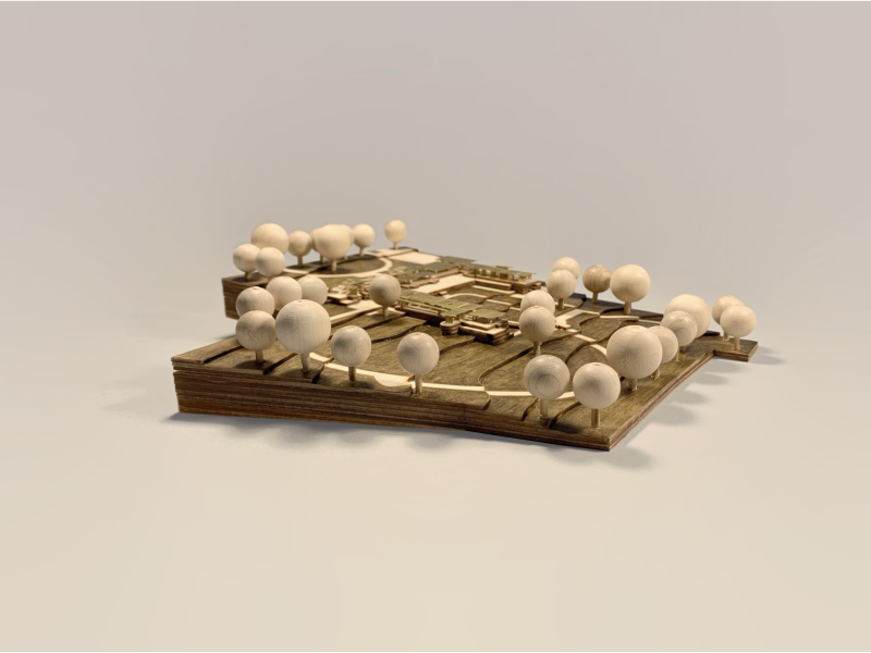 Diagramatic Model ‘A Monastery in the City’, Harborne, Birmingham - Manresa House; 1:500 site model, 2021