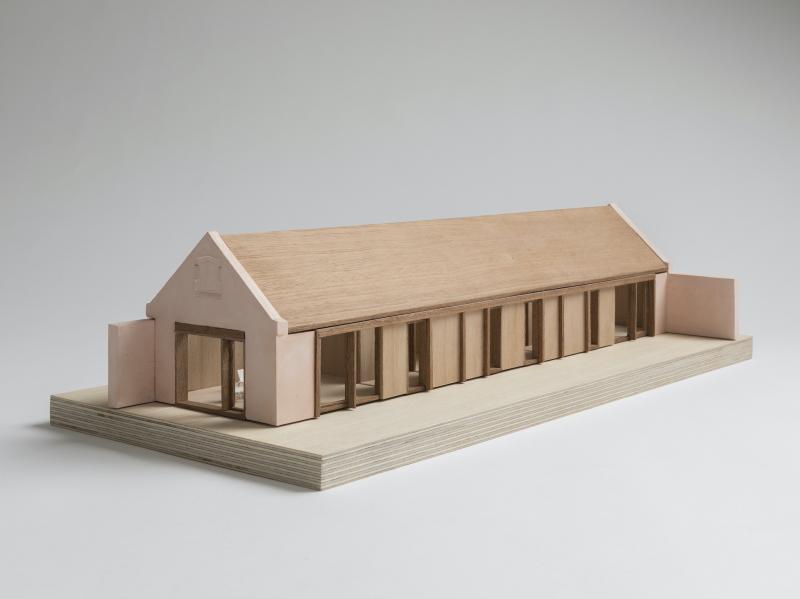 1.50 Docking Workshops 
Plaster cast with pigment, solid teak sections, steam beech veneer