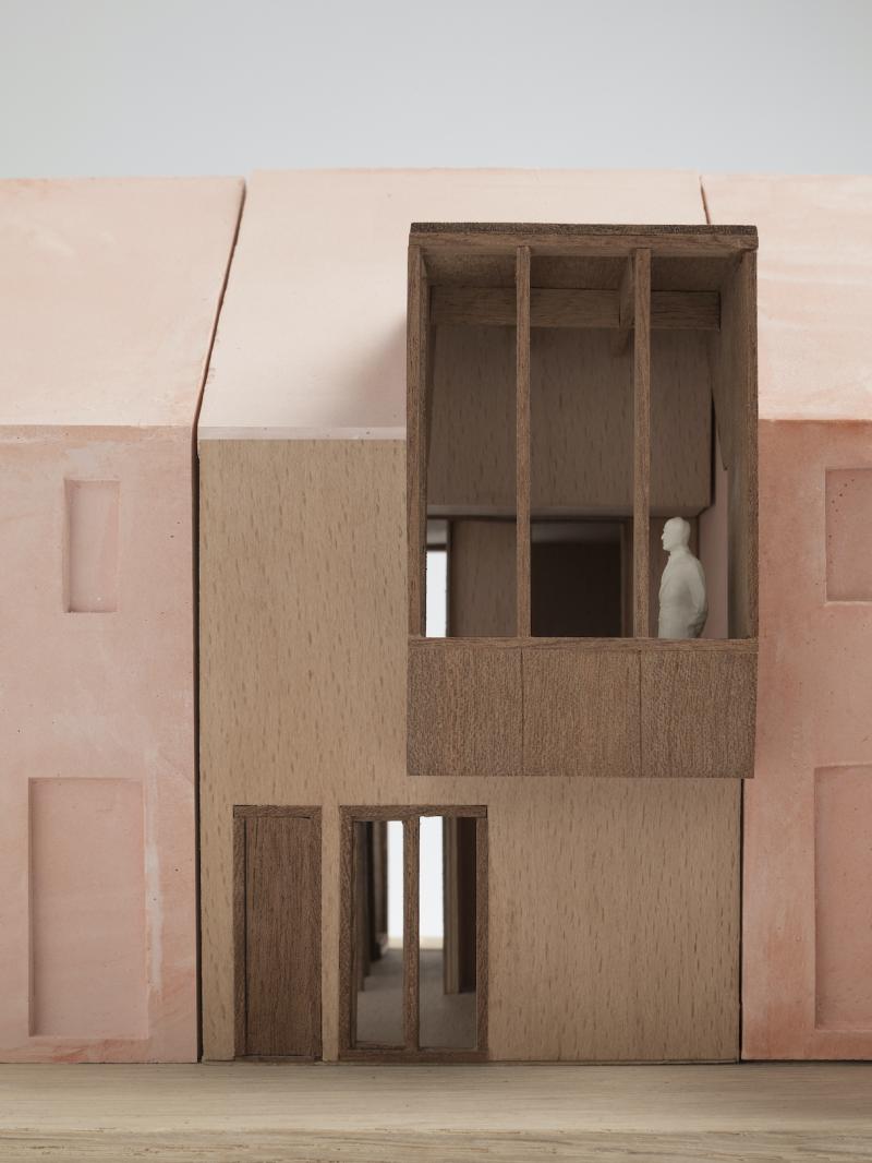 1.50 Docking Workshops 
Plaster cast with pigment, solid teak sections, steam beech veneer