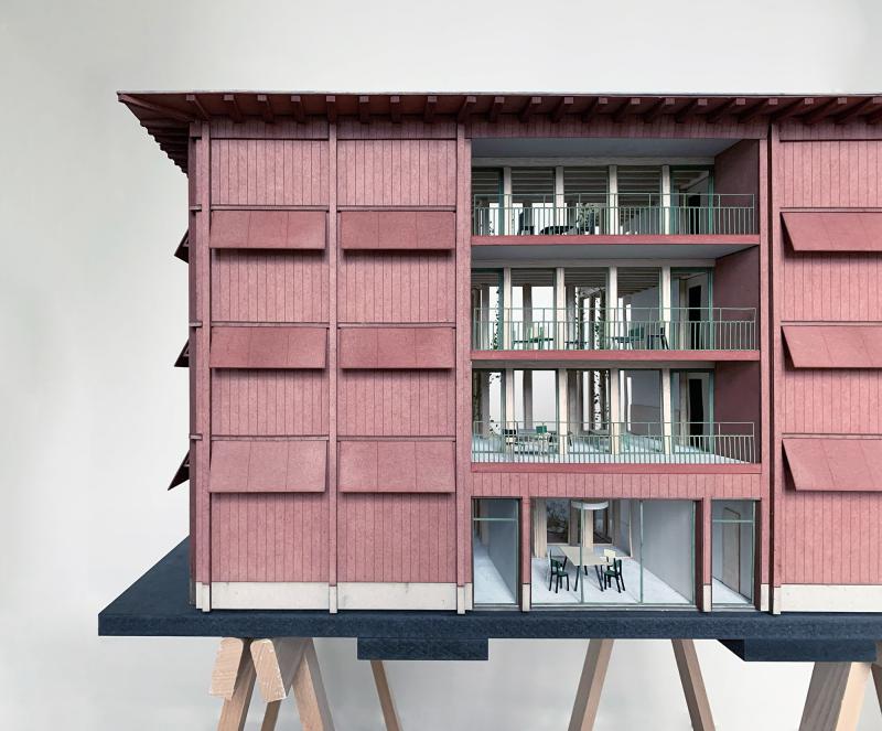 Elderly Home Payerne : balcony
© Stoa architectes, 2024