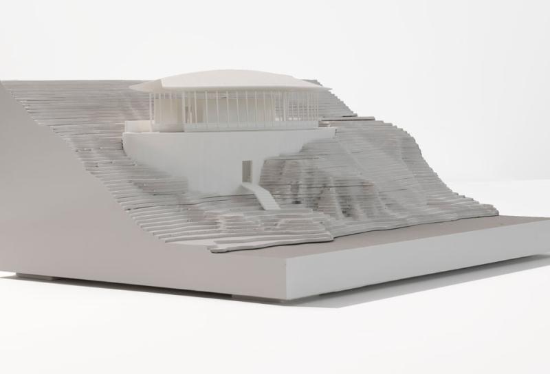 House in the River. Study Model.
Cardboard, foam core & 3D Printed PLA. Scale 1:75