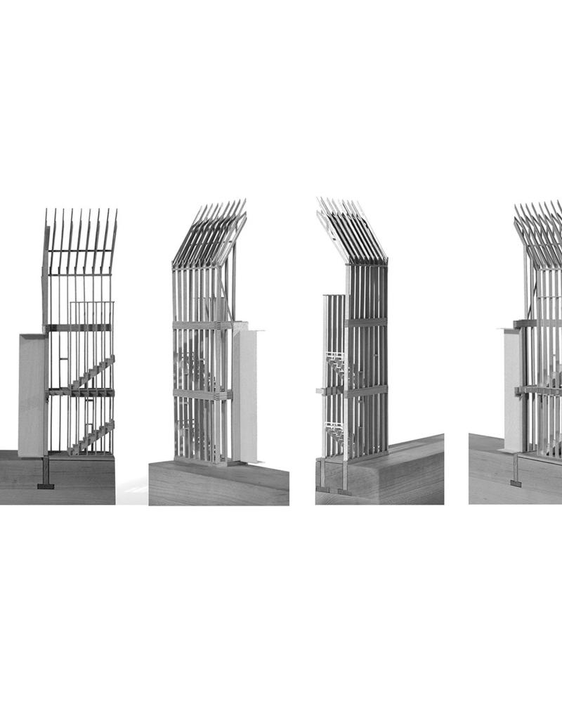 Facade construction section model
