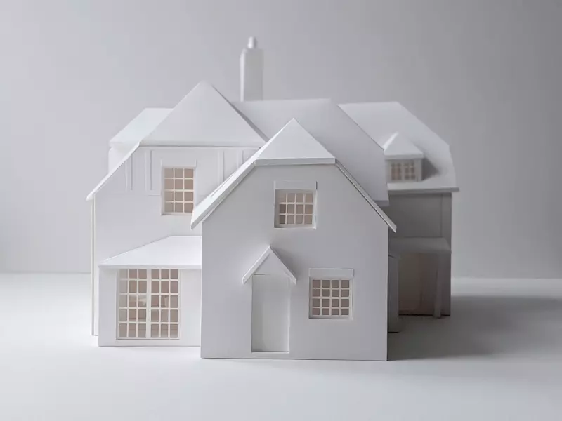 1:50 paper model designed for maximum flexibility. All the elevations are designed to fold down, the roofs lift off, and the first floor is removable so every room can be viewed