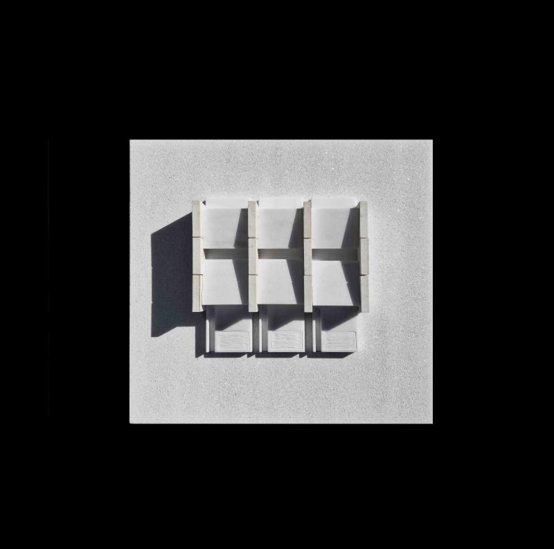 Parallel Stone Walls - 1:200 - Marble model