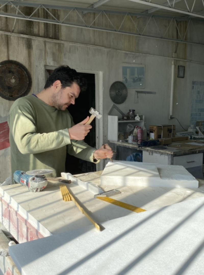 Marble model making process in collaboration with Dousis Marble
