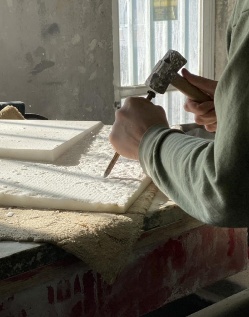 Marble model making process in collaboration with Dousis Marble
