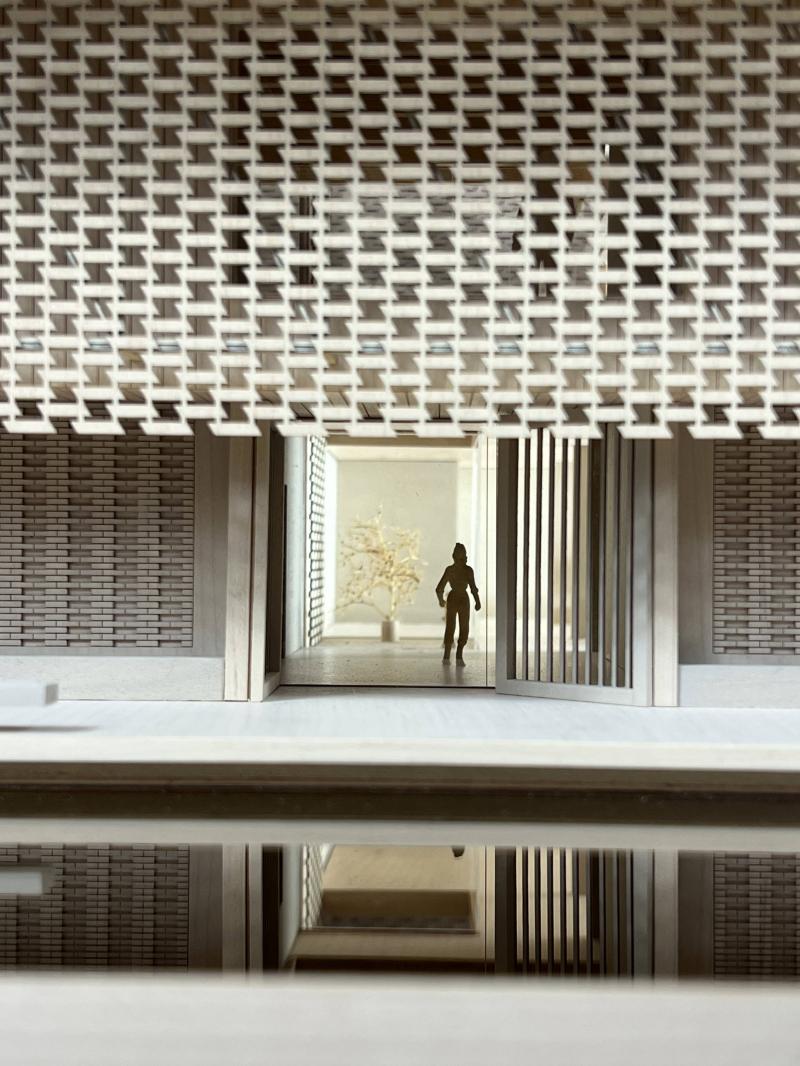Veneer and timber Beijing Embassy study model