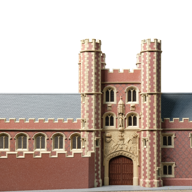 1:100 scale model of St John's College, University of Cambridge as it appeared in 1516.