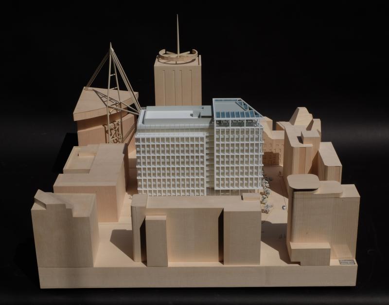 1:250 scale model of a Gensler development in Cardiff.