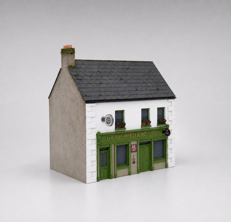 1:50 scale model of The Porter House pub in Ireland made for a Guinness advertising campaign.